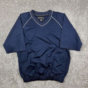 FootJoy Jacket Mens Medium Blue V‎ Neck Windbreaker Pullover Pockets Golf Sports